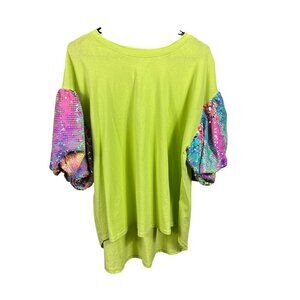 Fantastic Fawn Women's Lime Green & Colorful Sleeves